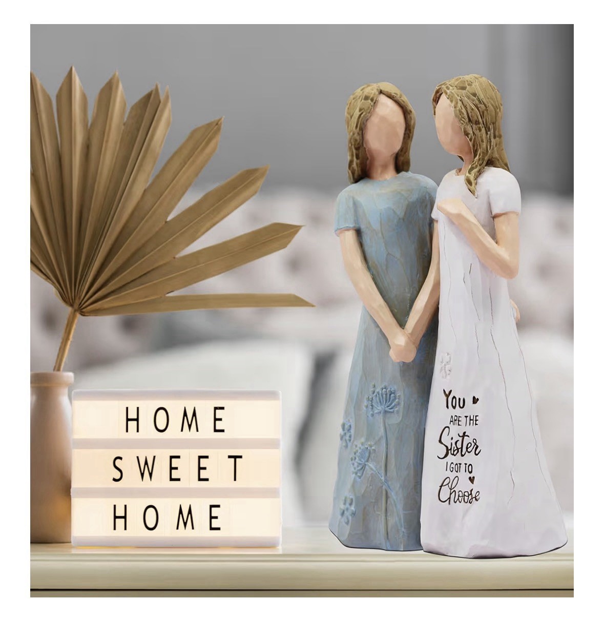 Borlesta Women & Friends Gift “You Are The Sister I Got To Choose” Blue & White