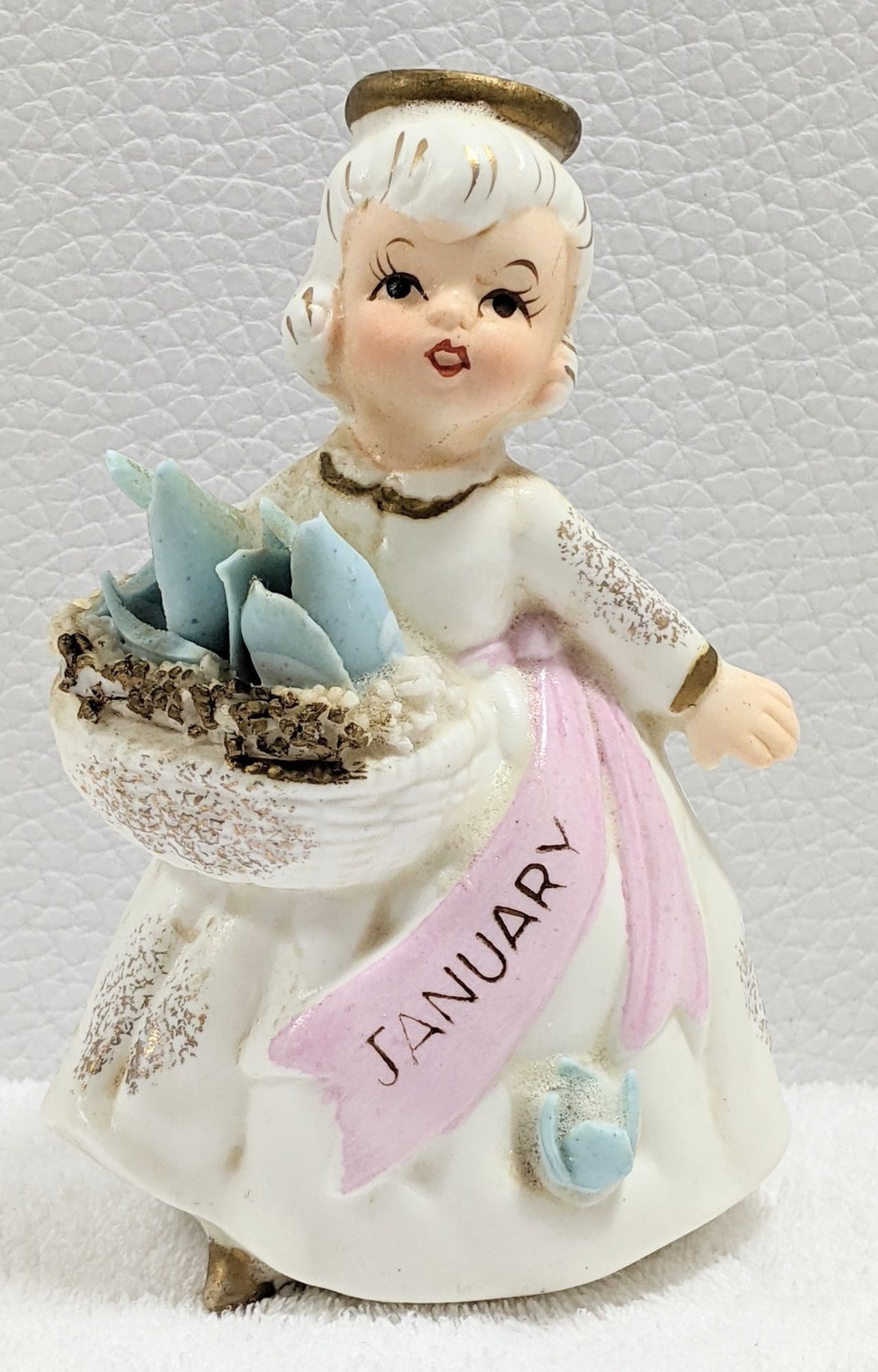 Geo. Z. Lefton China Brand Hand Painted Ceramic January Girl Japan Vintage