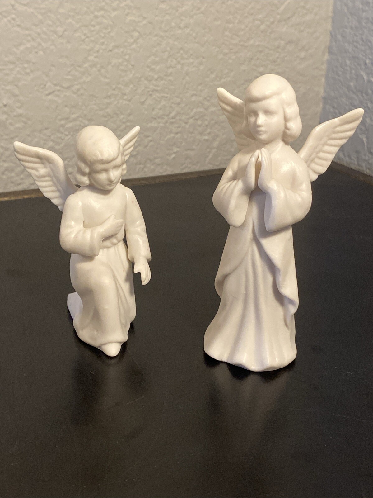 Vintage Pair Of Praying Angles Porcelain White Made In Japan 4-12” Inch