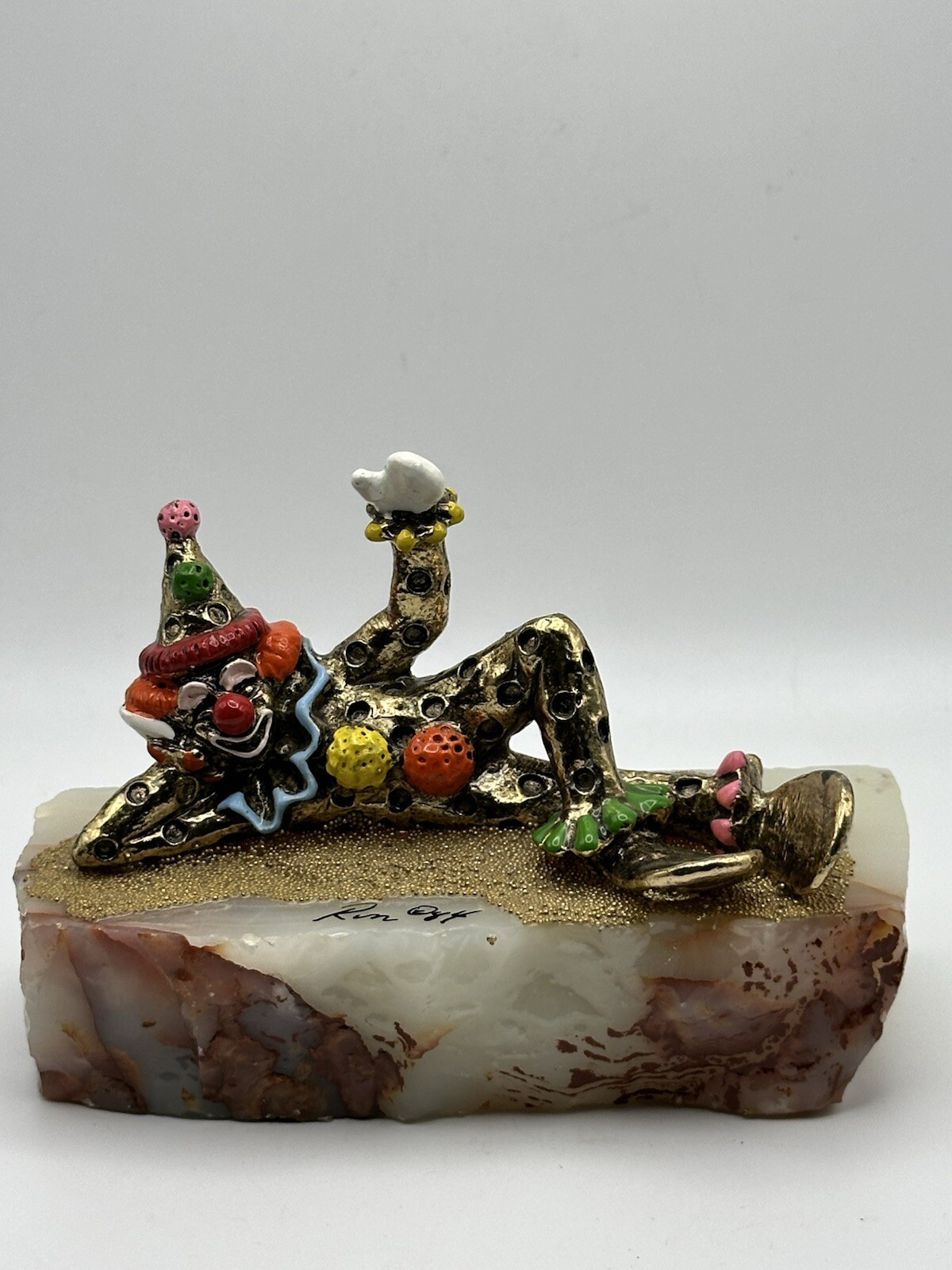 Ron Lee Clown Pinky Lying Down 1984 Sculpture Hand Painted Signed