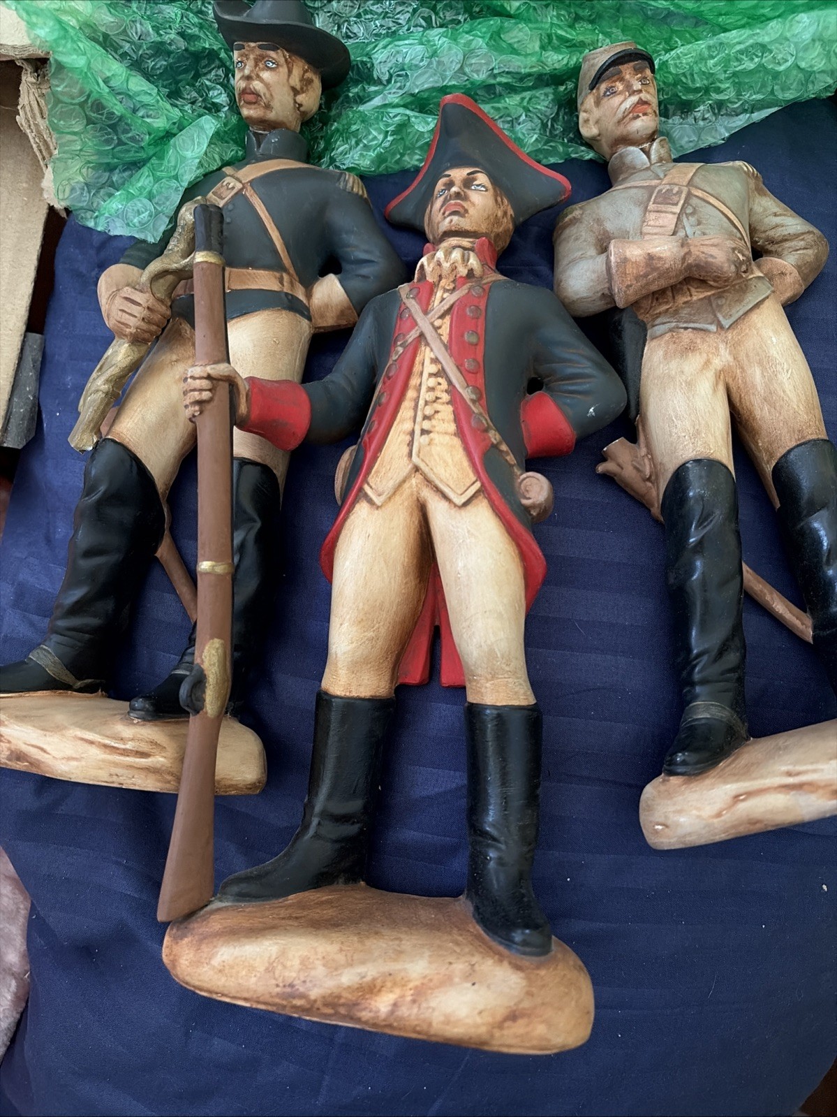 X3 Atlantic Mold Pre-1900s Ceramic Revolutionary Era Soldier Figures 1960