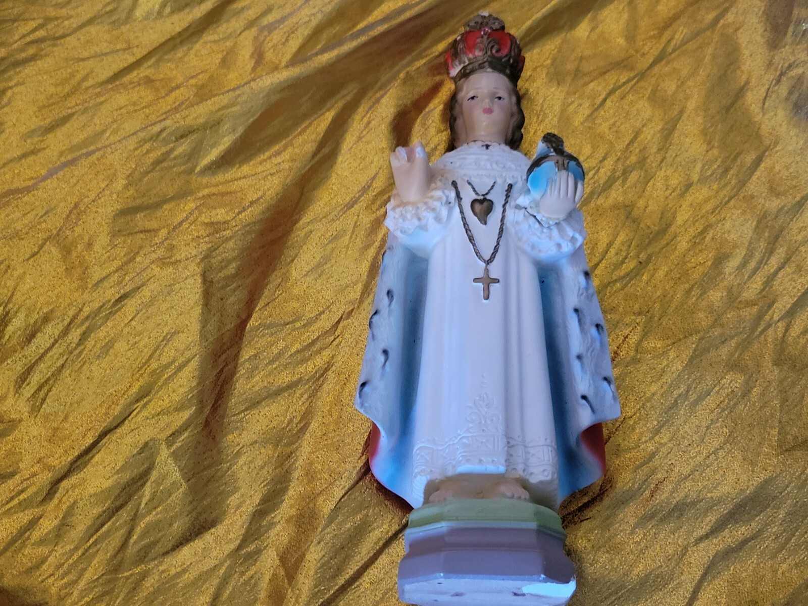 VINTAGE INFANT of PRAGUE STATUE 12x4x4 inches Heavy Ceramic baby Jesus 3 STATUES