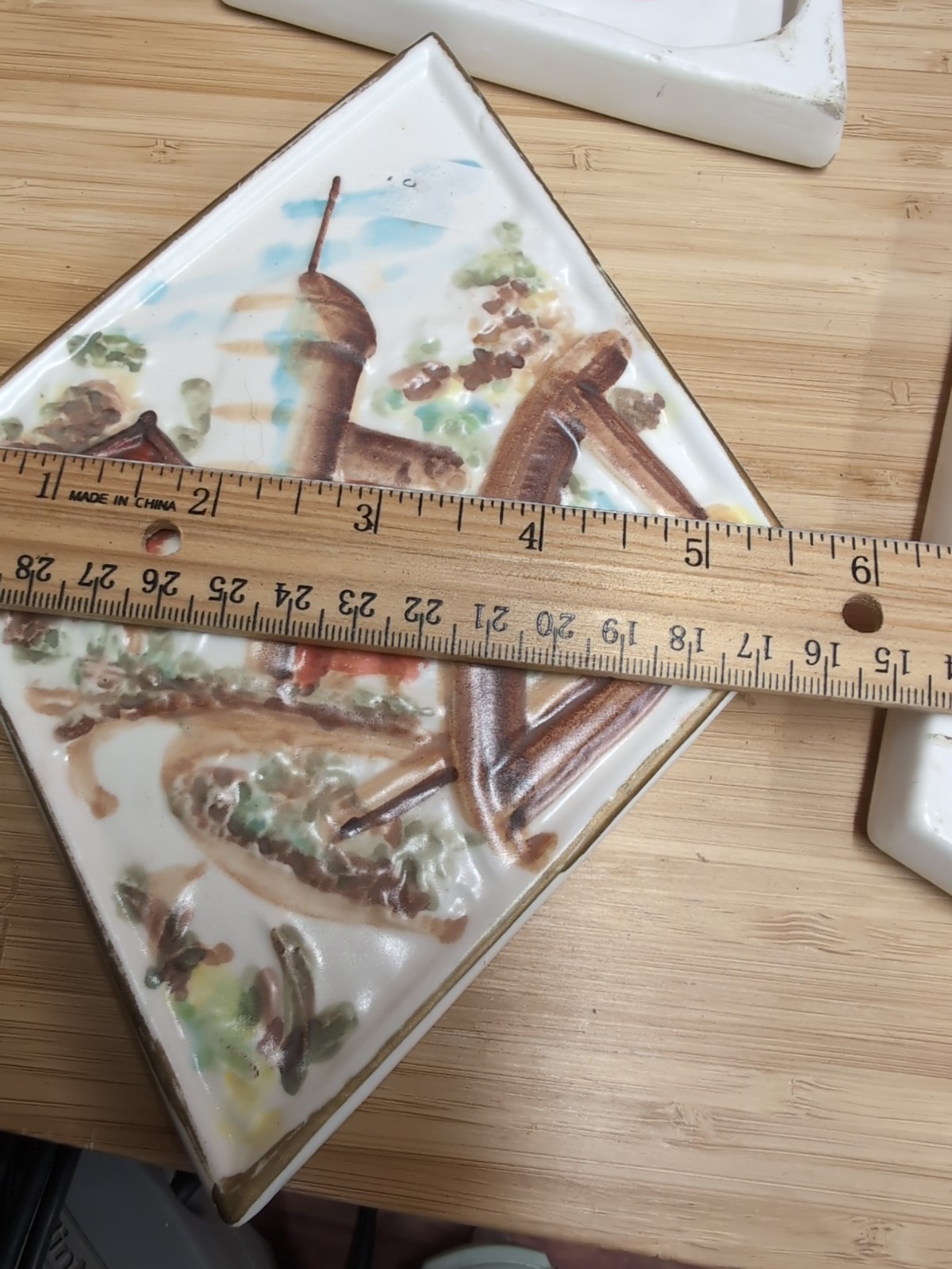 Vintage Lefton Regus paroff Exclusive Country Scenery Wall Hanger Tiles Lot of 4
