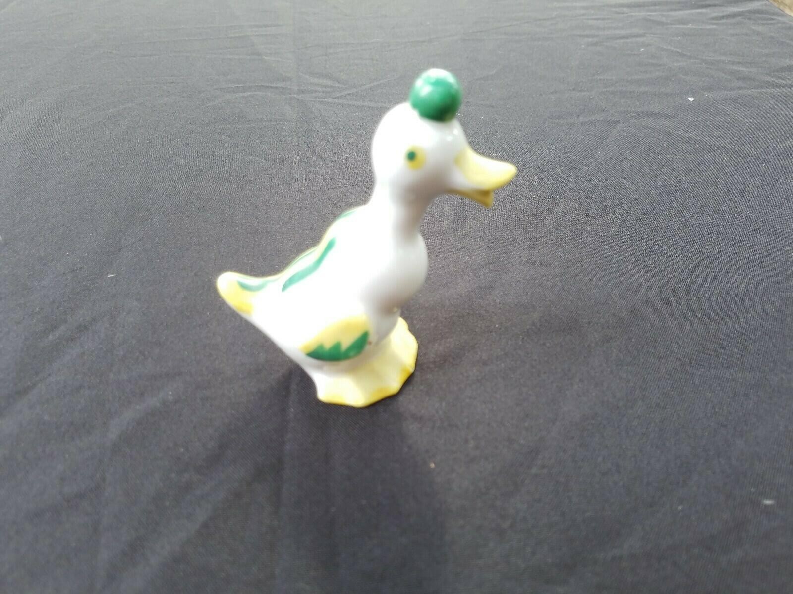 Vintage Porcelain Japanese Duck Yellow, Green, And White