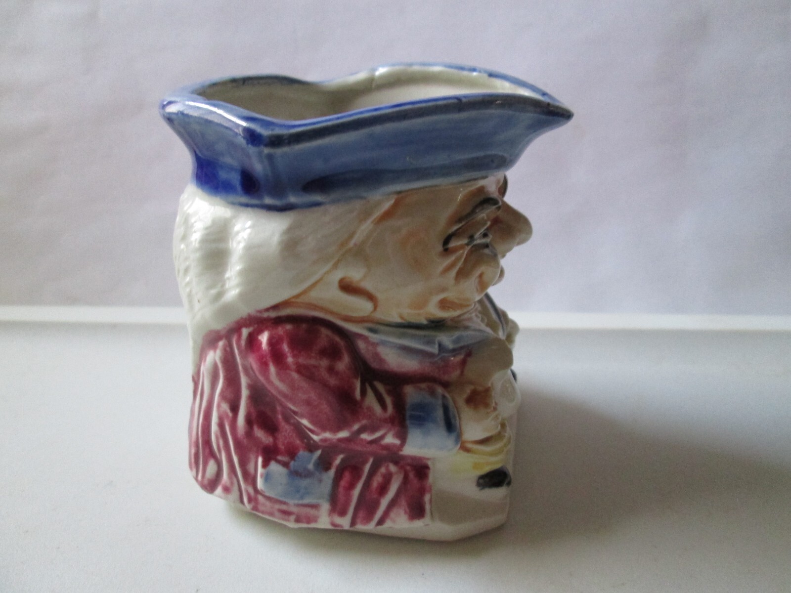 Vintage Small Toby STYLE Jug Hand Painted Colonial Era Mug in Hand CREAMER Japan