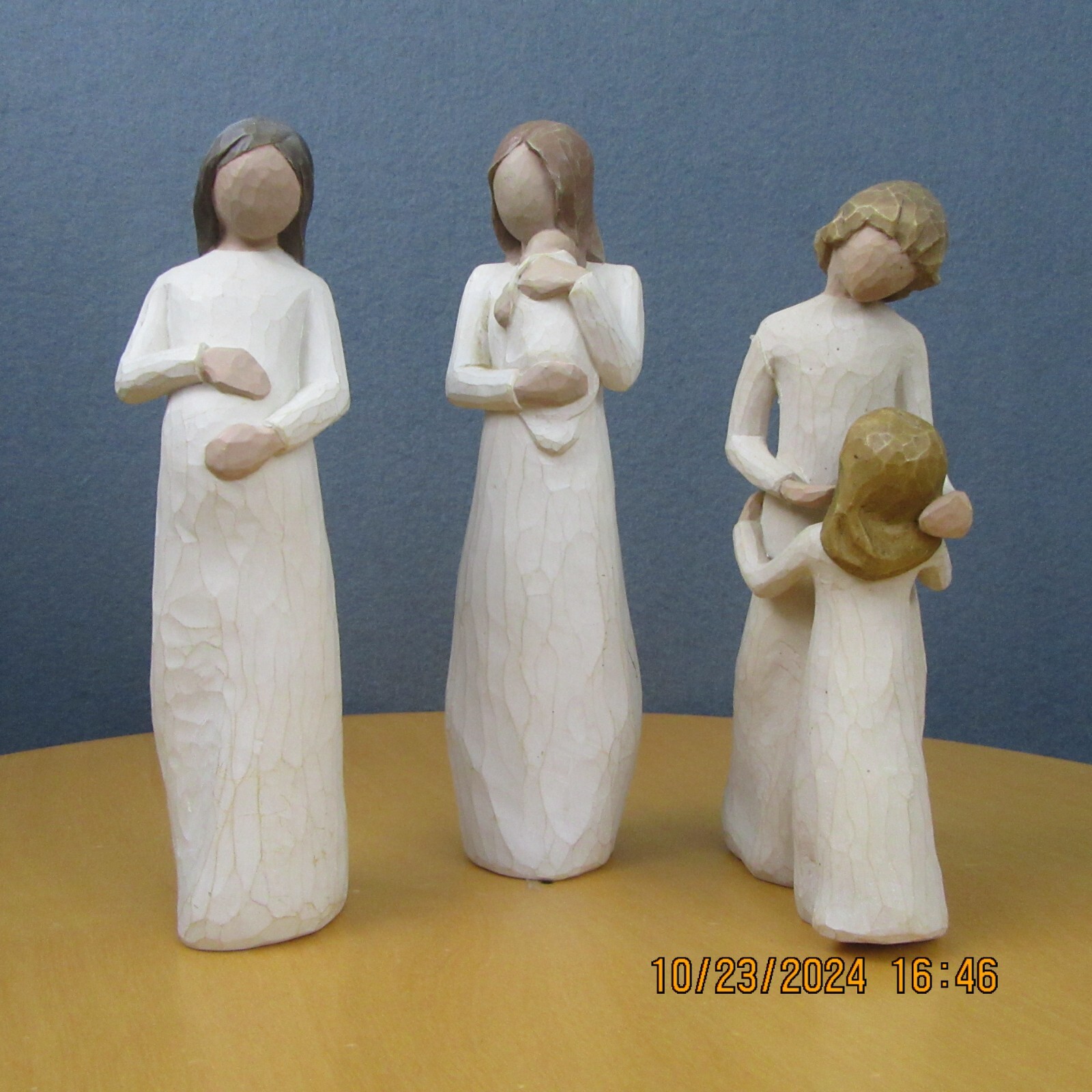 3 Willow Tree Figurines Cherish 2002 Angel of Mine 2003 & Mother & Daughter 2000