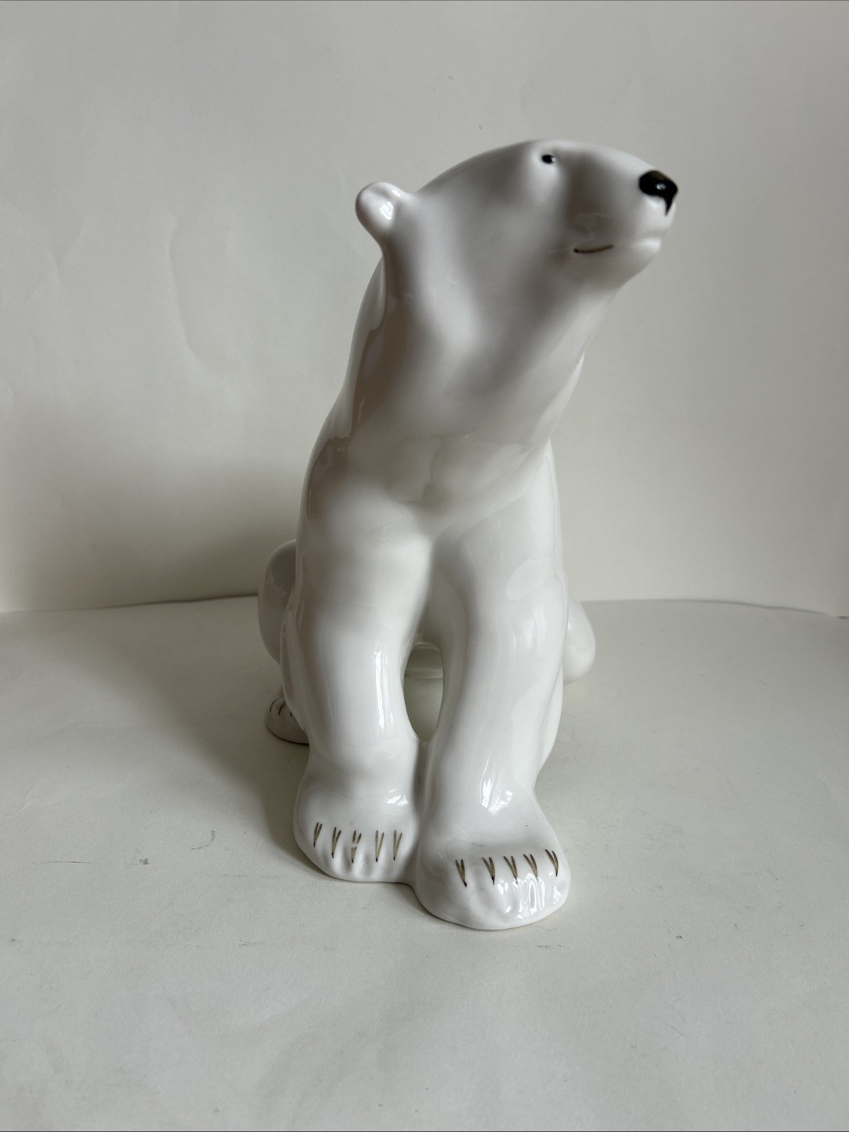 Vintage Lomonosov White Porcelain Polar Bear Figurine USSR