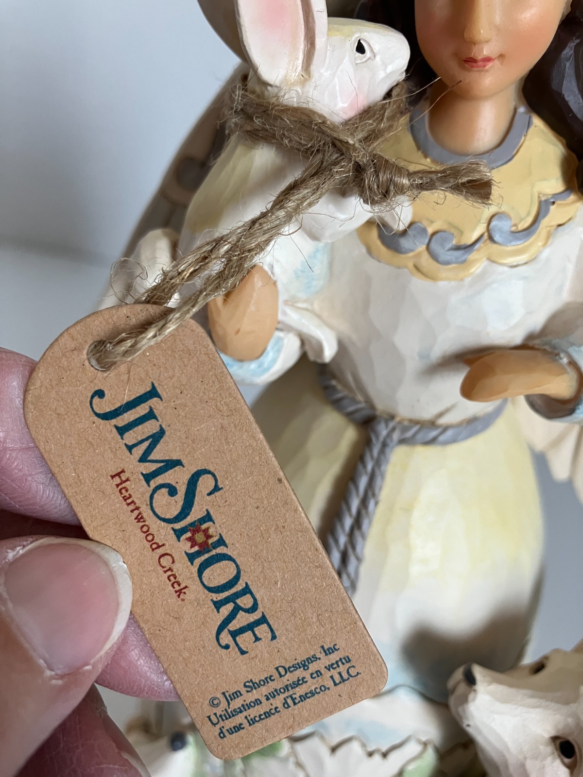 Jim Shore Heartwood Creek White Woodland Angel with Animals Stone Resin Figur…