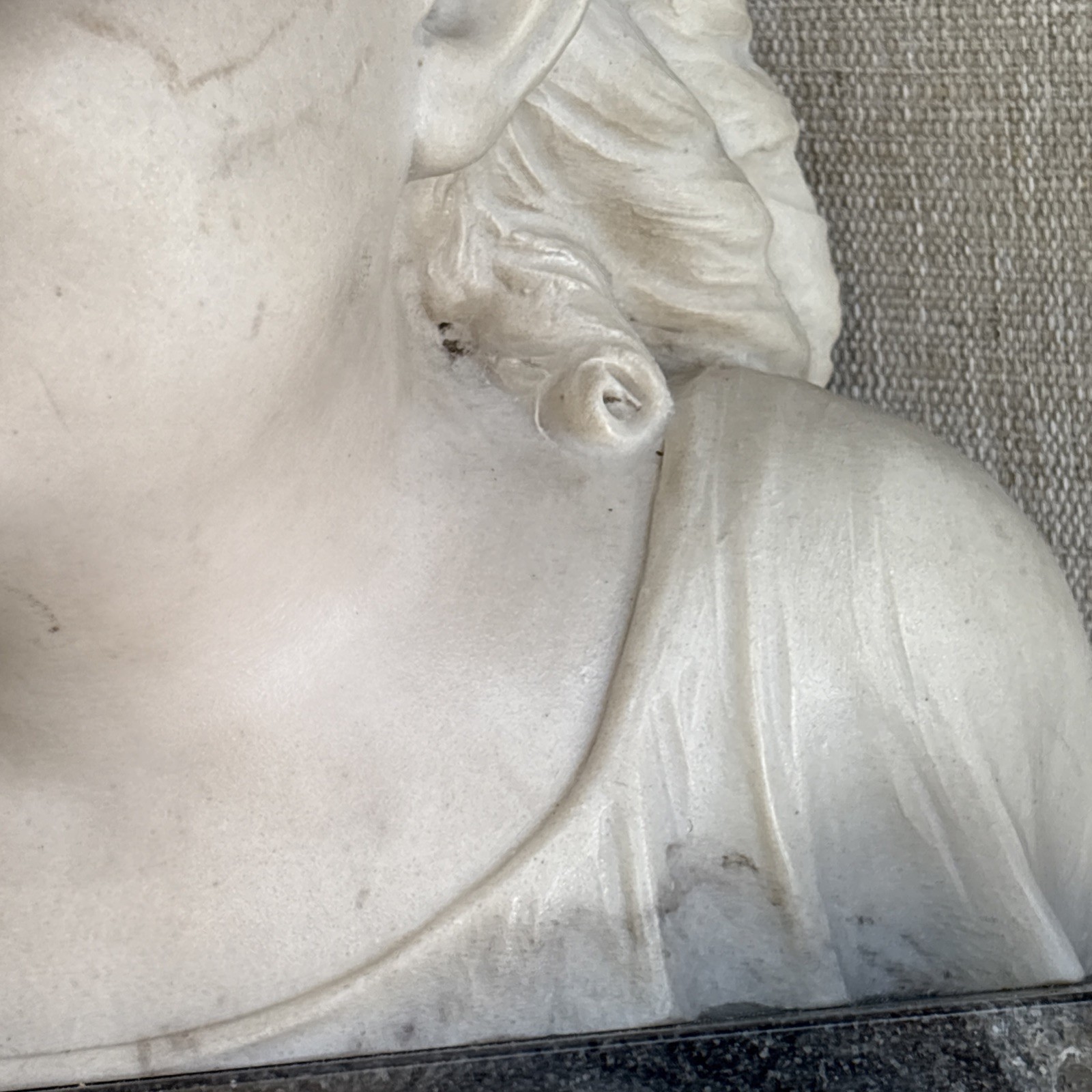 Salvatore Melani Faux Marble Statue Young Girl Innocence Art Italy Sculpture Vtg