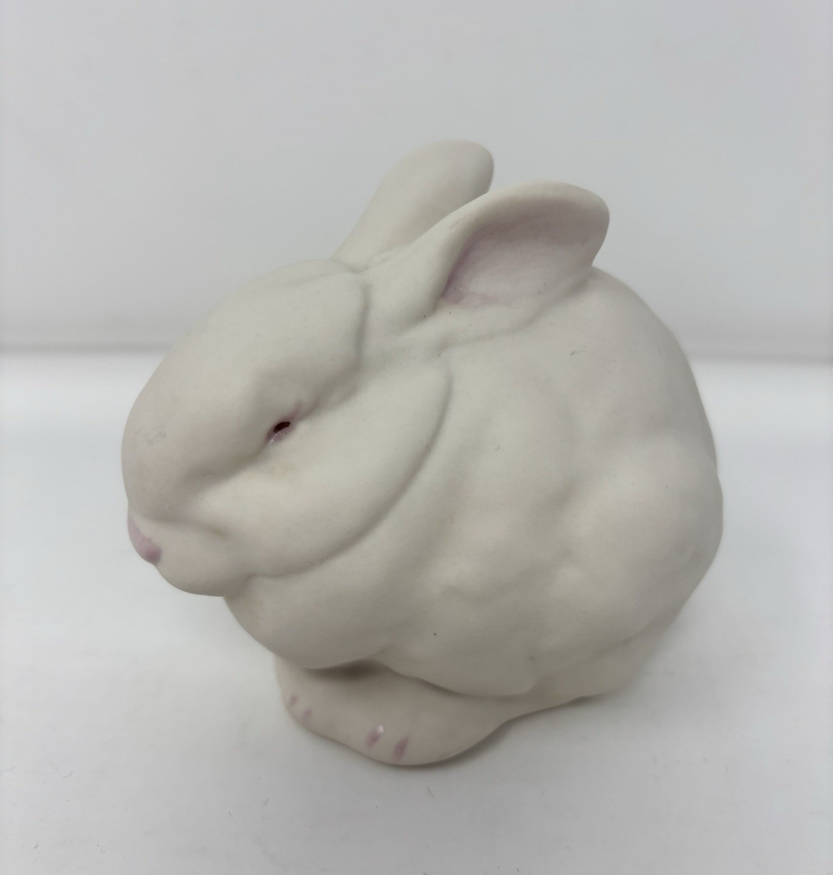 Vintage Mr. Snowball Bunny Rabbit Figurine Bisque Porcelain White Signed 1987