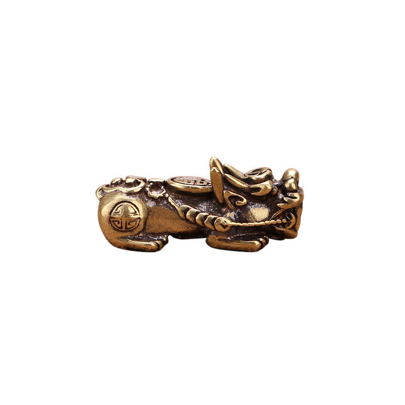 Solid Brass Pi Xiu Figurine Small Statue Home Ornament Figurines Collectibles