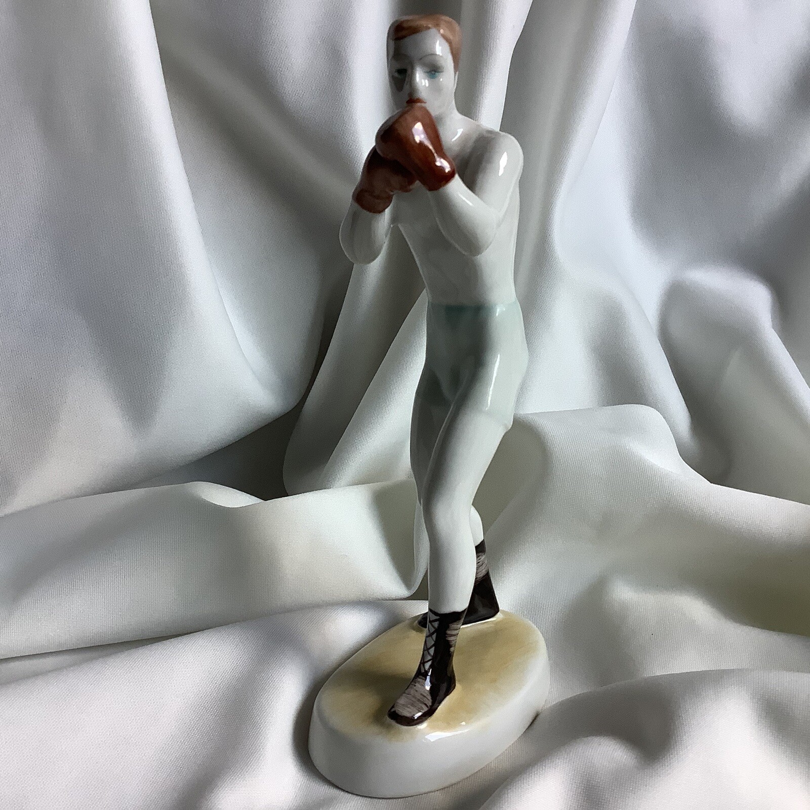 Antique Sport Boxing Fist Champion Award Fight Porcelain Male Figure Martial Art