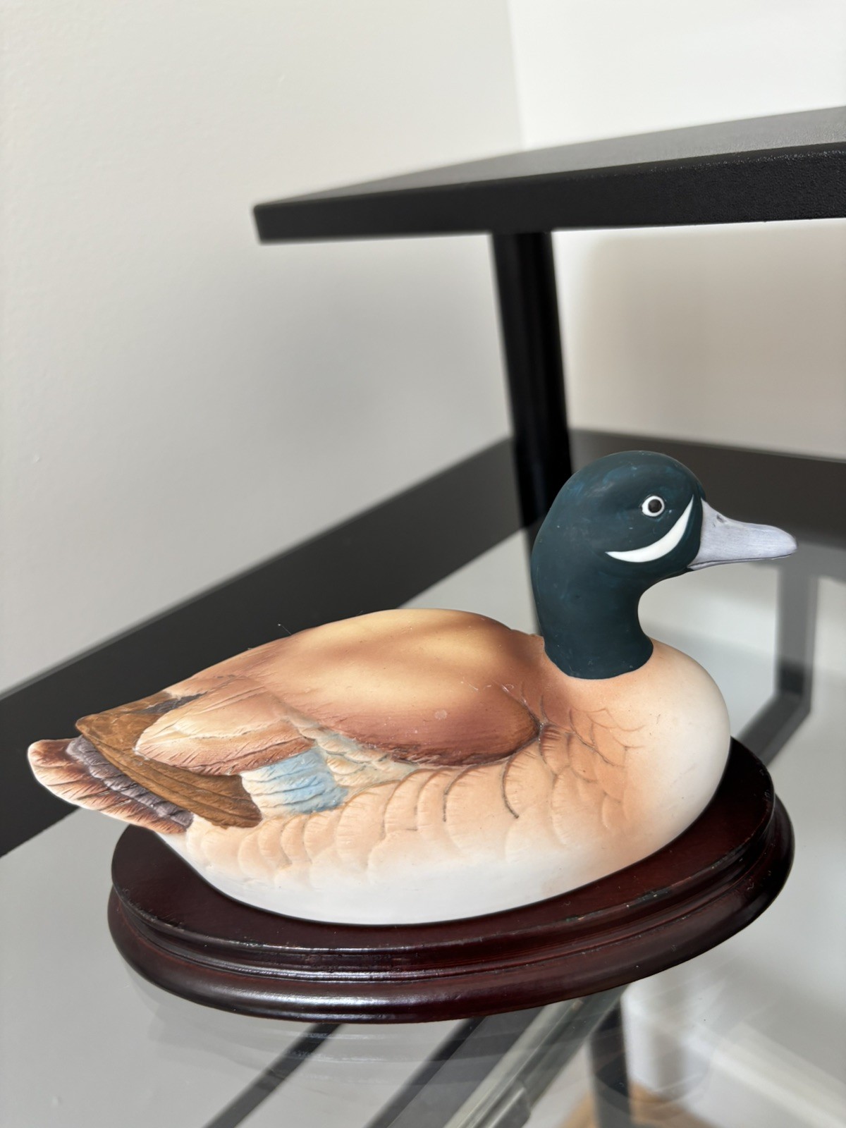 Andrea By Sadek, Vintage 1983 Mallard Duck Figurine Collectible 6735 With Stand.