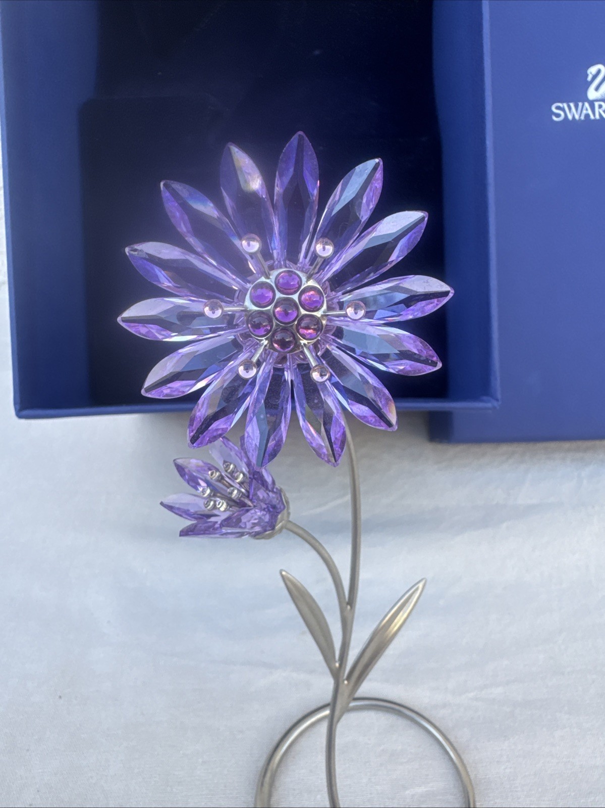 SWAROVSKI Drina Violet Flower Figurine Unisex Crystal 15cm Decorative w/Box