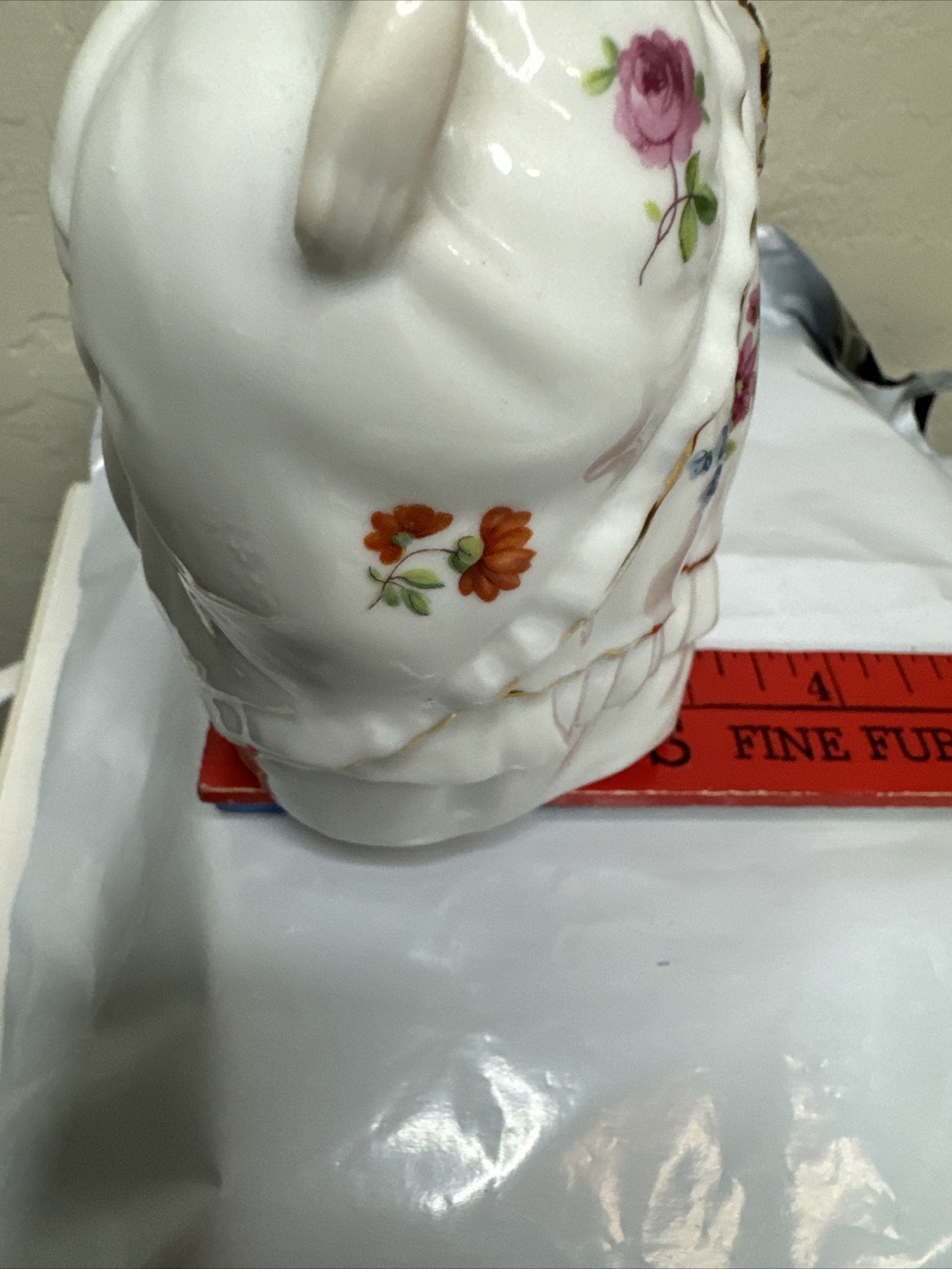 Porcelain Figurine, Victorian Lady with Bird, 7 1/4″ Japan