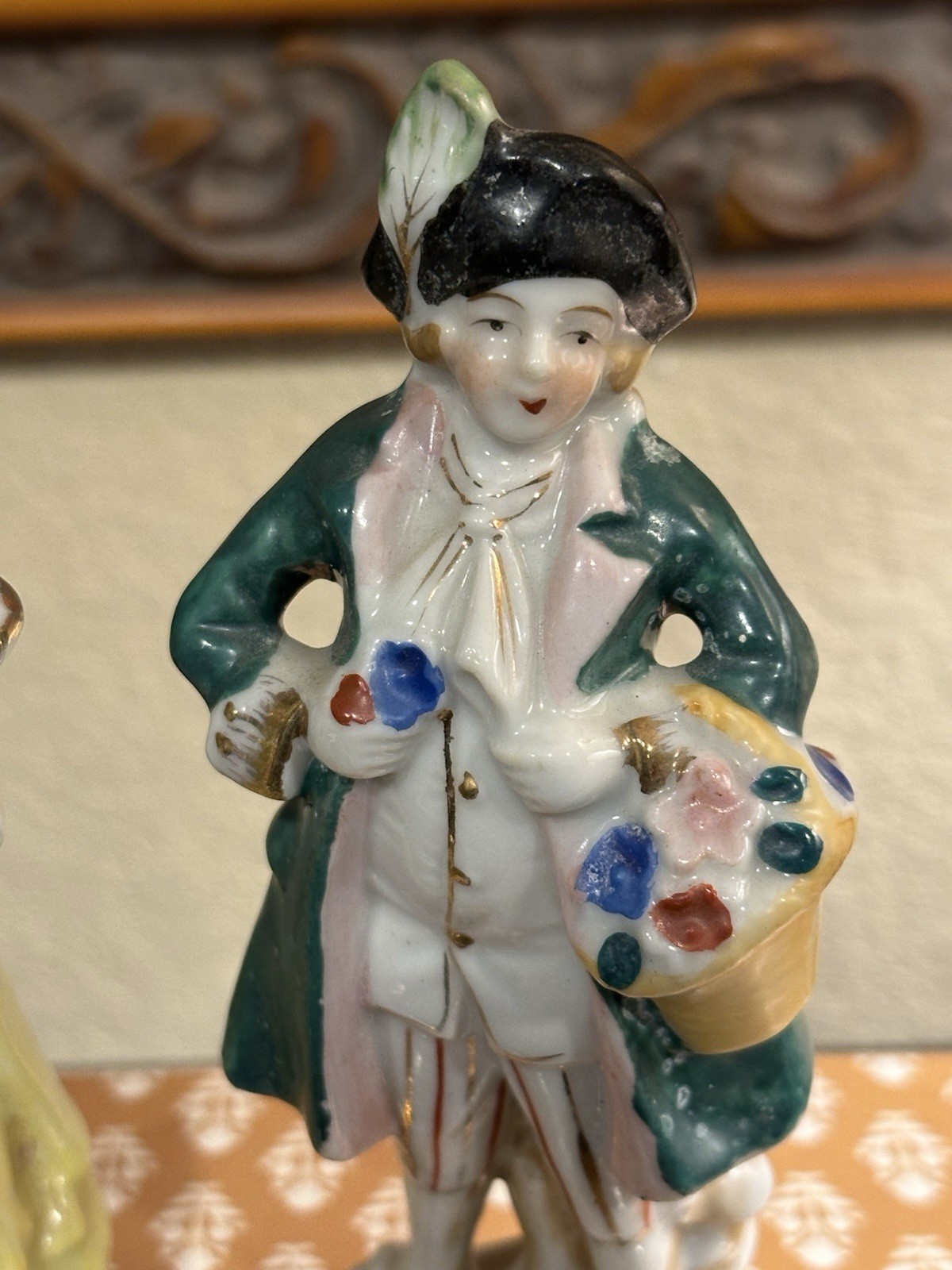 Colonial/18th Century-Man & Woman-Porcelain Figurines-Occupied Japan-1940’s-NICE