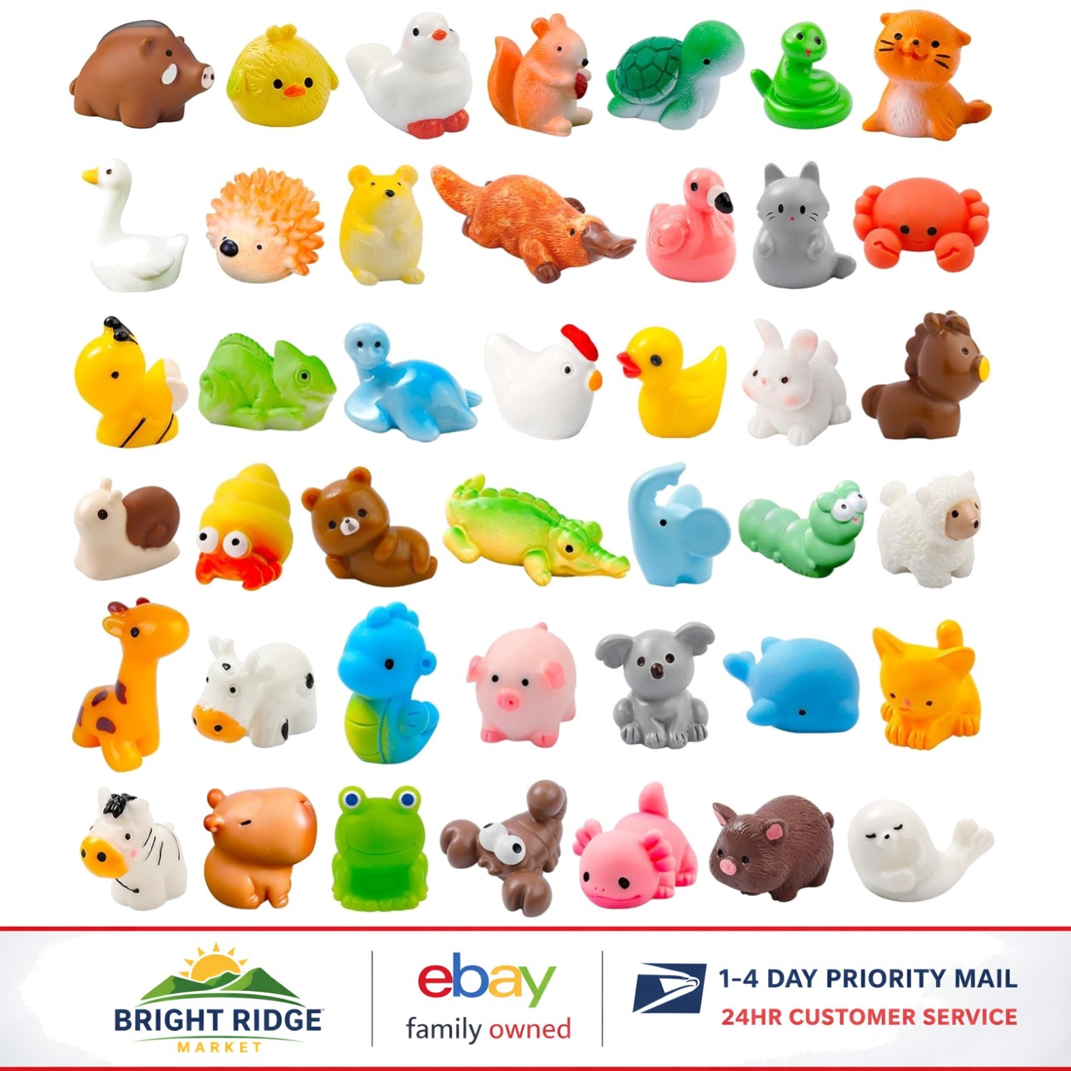 Creative 42 Pcs Mini Resin Animal Figures for Decorative Displays and Crafts