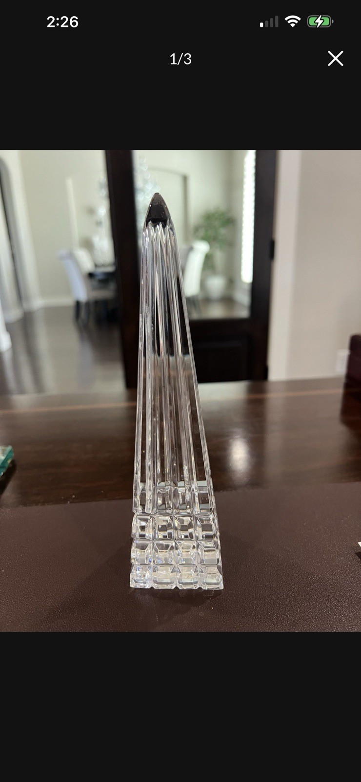 Glass Washington DC monument Geometric Sculpture with Glossy Finish