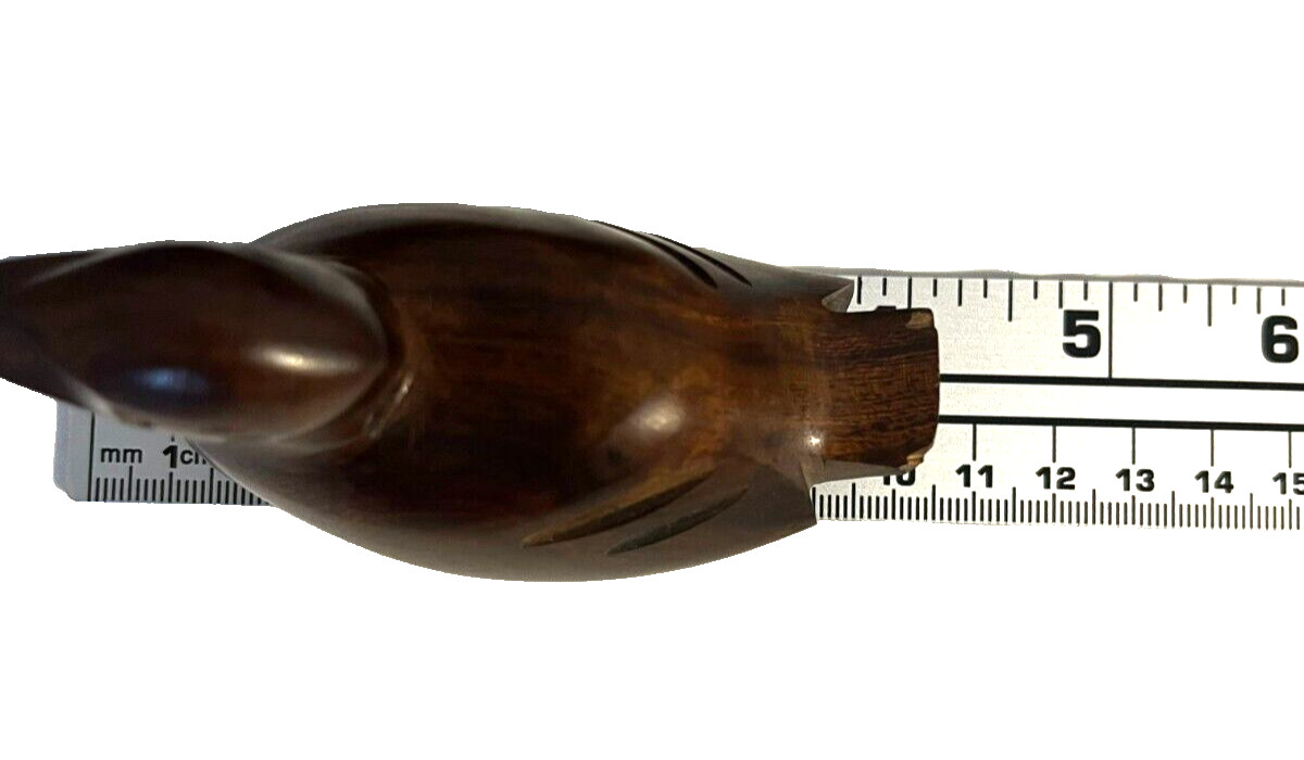 Wooden Duck & Duckling Dark Brown Hand Carved Glossy Sculpted Figurine – Set 2