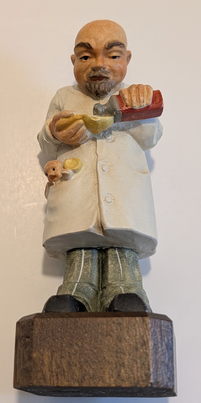 Anri Toriart 1958 Wood-Carved Pediatrician #11801/2, Ht. 5.75 in, Italy, Vntg.