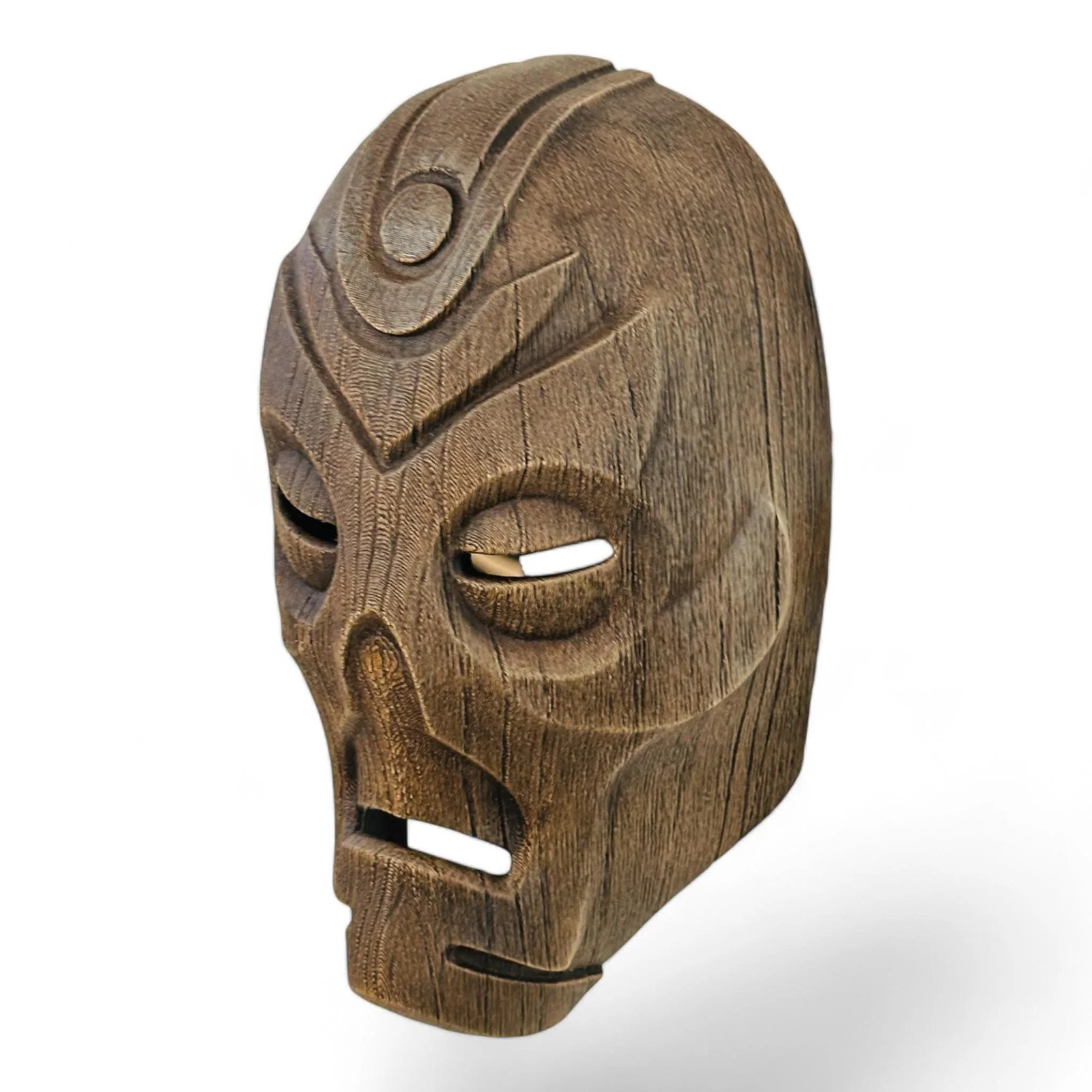 Dragon Priest Wooden Mask Wearable 3D Printed | Fantasy Cosplay Prop Full Size