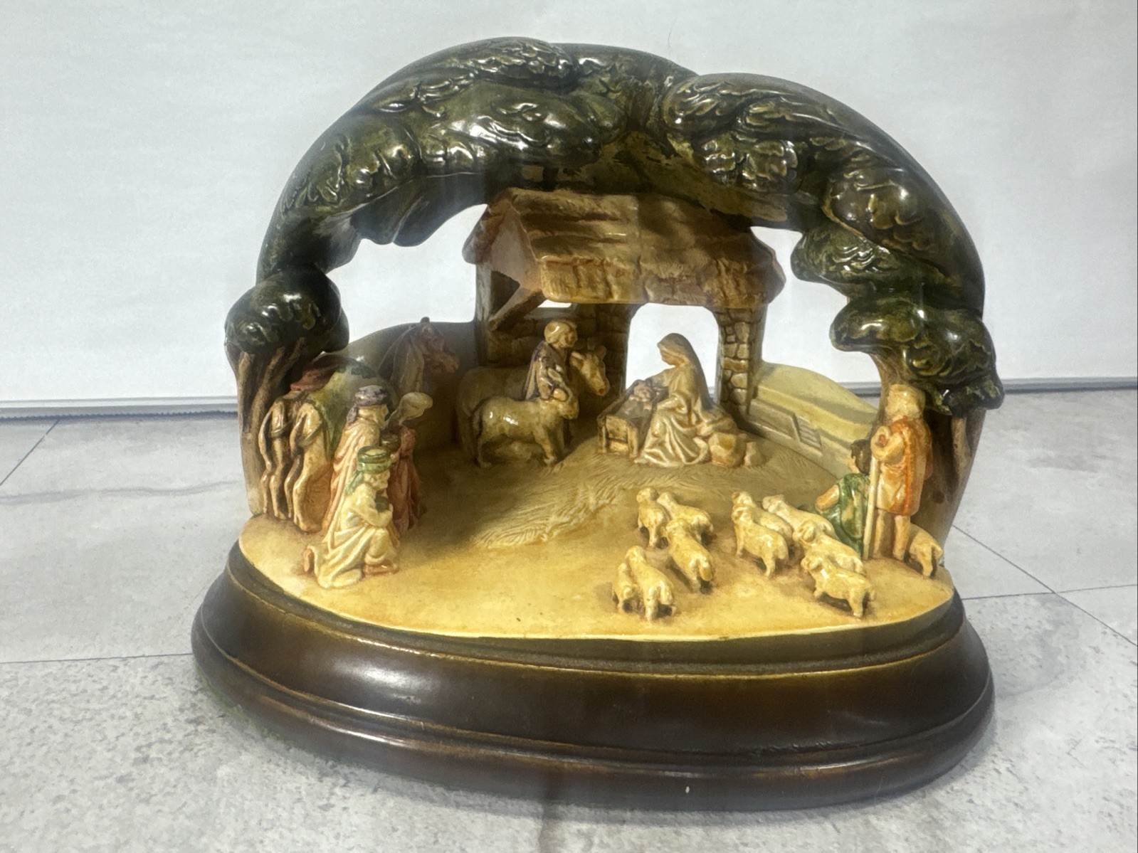 Vtg 1954 Sebastian Miniatures Nativity Scene Prescott W Baston Hand Painted