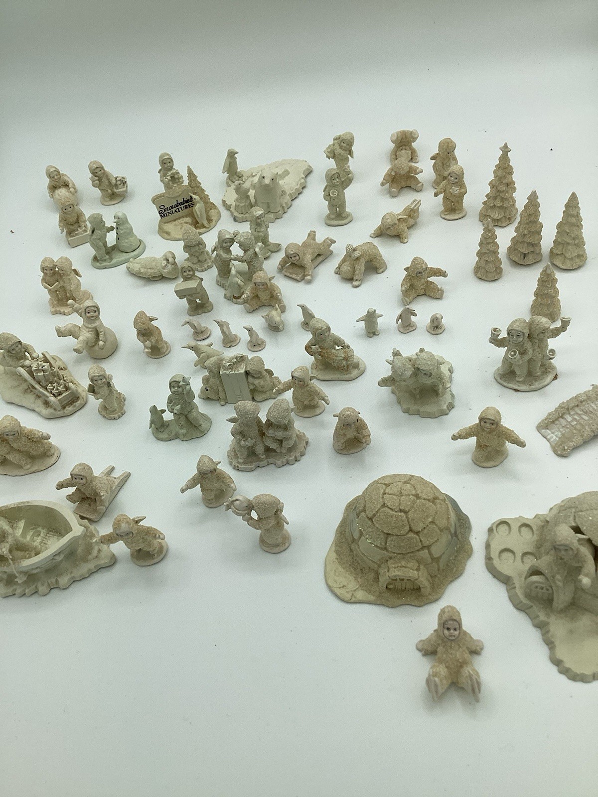 Vintage 56 Mini Snowbabies Figurines Christmas Winter Themes 68 Pieces