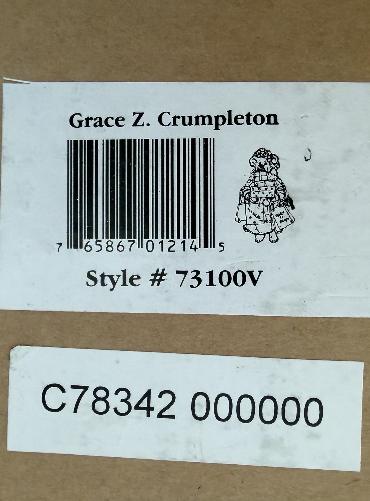Boyds Bears Grace Crumpleton Shopping Bear 11.5” In Box Resin Fabric 73100V Cute