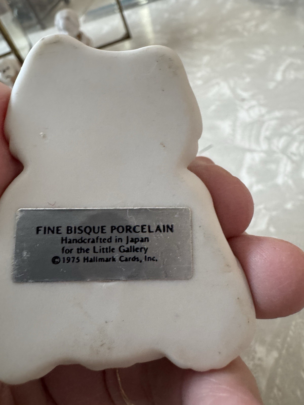 VTG 1975 Hallmark Hound Dog Figure Bisque Porcelain White Little Gallery 2.5”