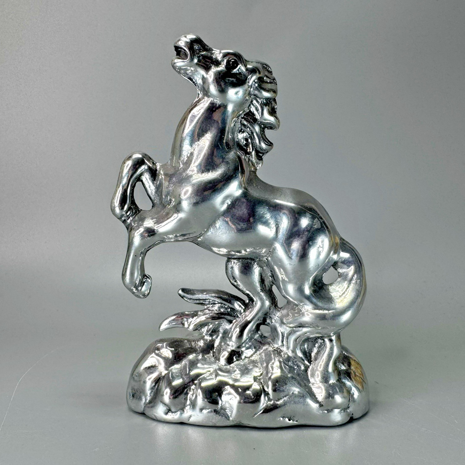 2003 ARTHUR COURT Aluminum HORSE DOORSTOP Paperweight Figurine Rearing 4-3/4″