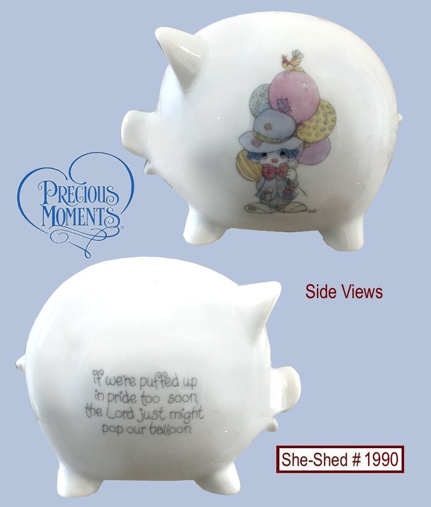 Precious Moments Clown Piggy Bank Samuel J Butcher 1984 Vintage VGC