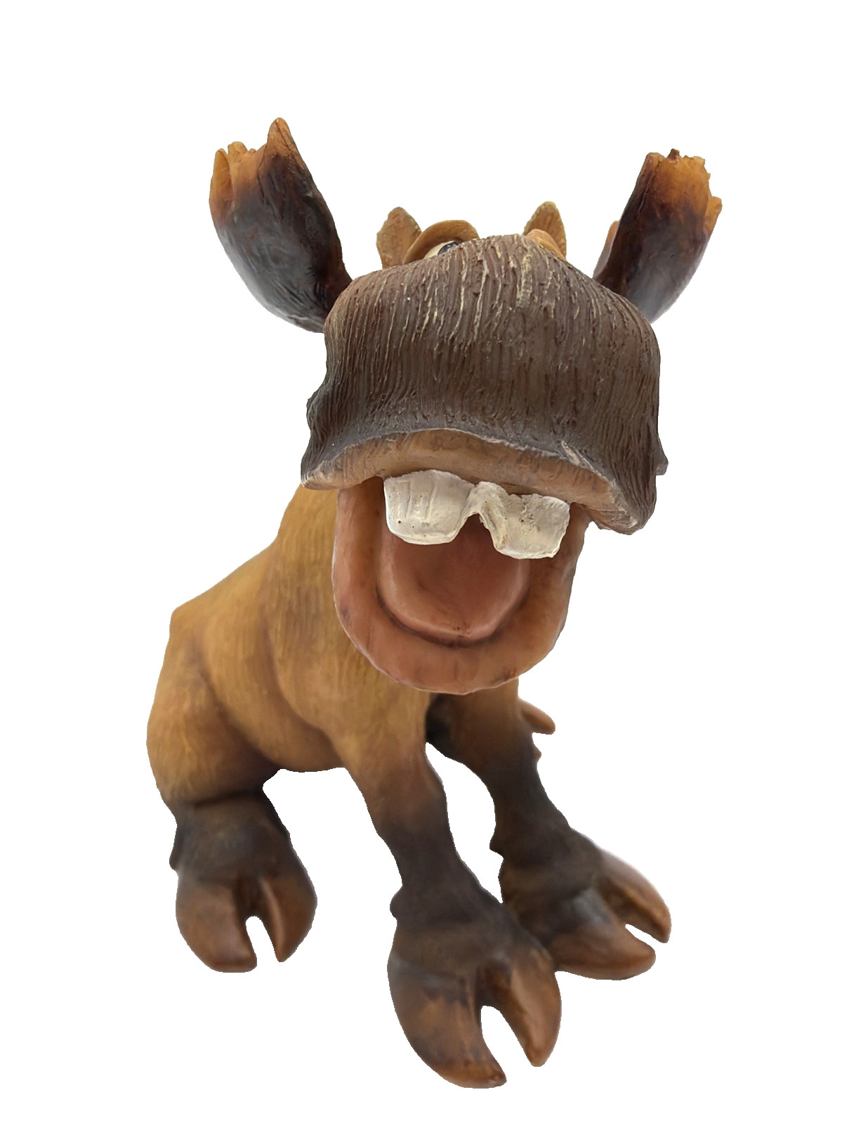 Vintage Sealmark Funny Silly Moose Figurine Resin 7.5″ L x 6.5″T Toothy Laughing