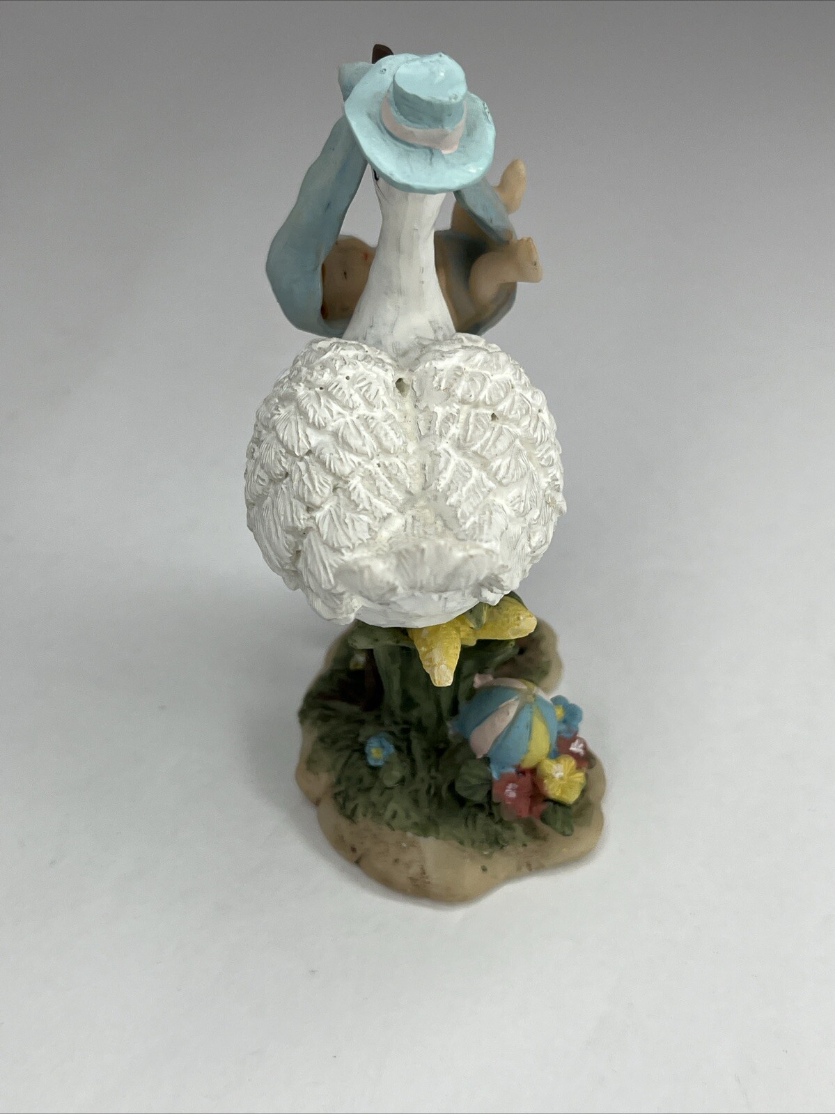 Vintage Shiah Yih Stork Bringing Baby Shower Ceramic Figurine Collectible Décor