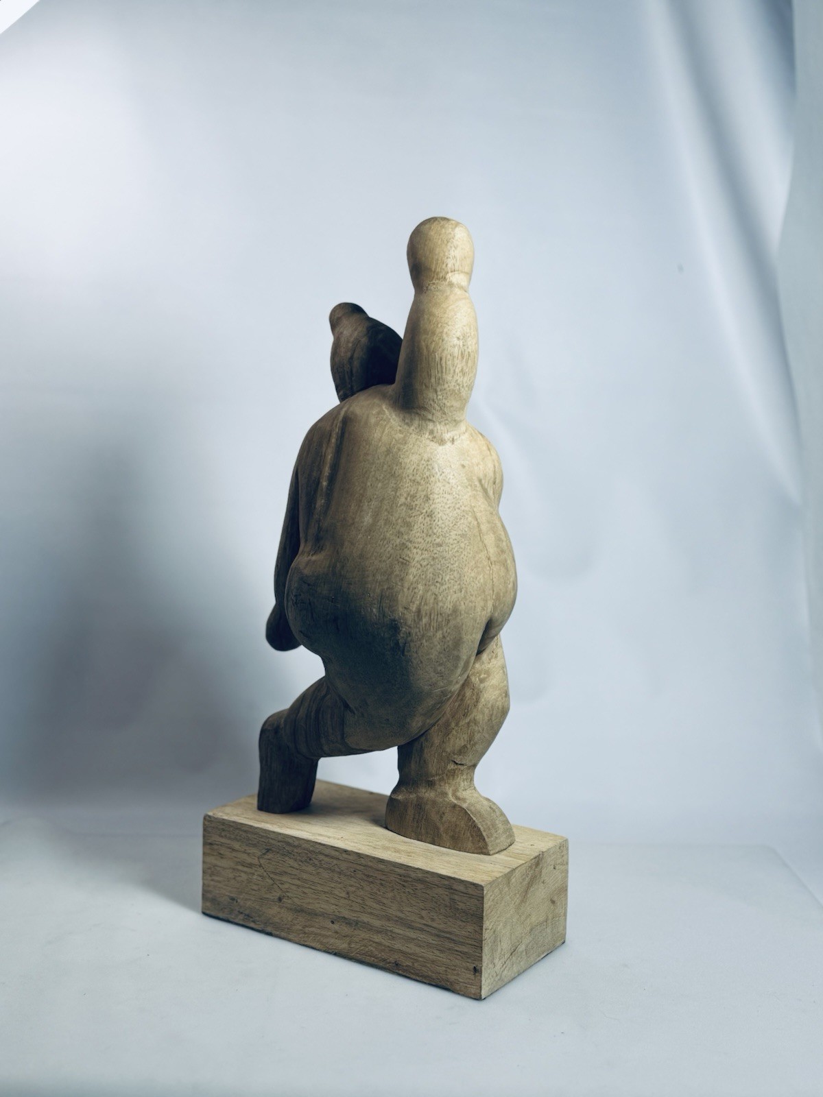 17” Tall! Wooden Fat Lady Dancing Dancer Wood Sculpture Body Positive Figure