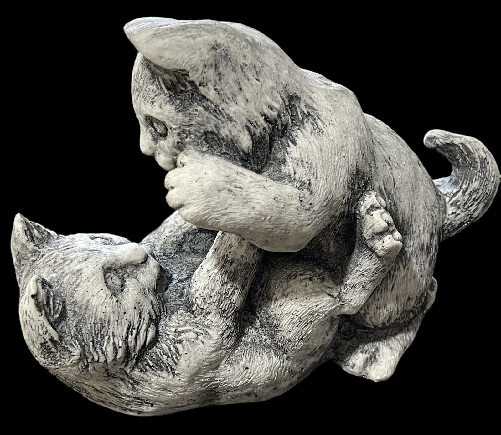 Martha Cawley Cast Stone Kittens Cats Playing 1994 EMIG Products Signed 9″ L