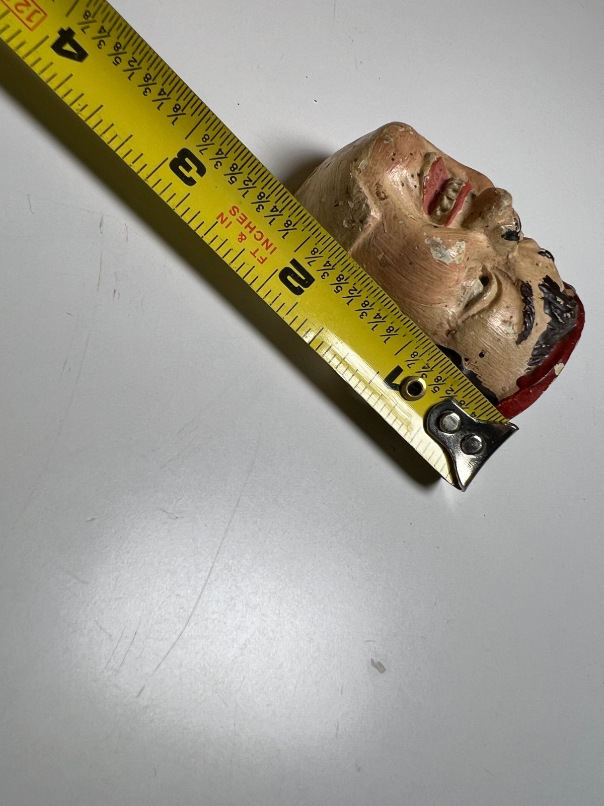 Antique Miniature Composition Mask c1900 Polychrome Cross Eyed Folk Art Carnival