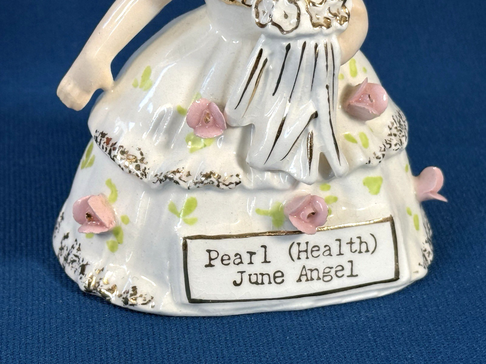 VTG SR June Girl Angel Birthday Pearl Health Ceramic Figurine Japan