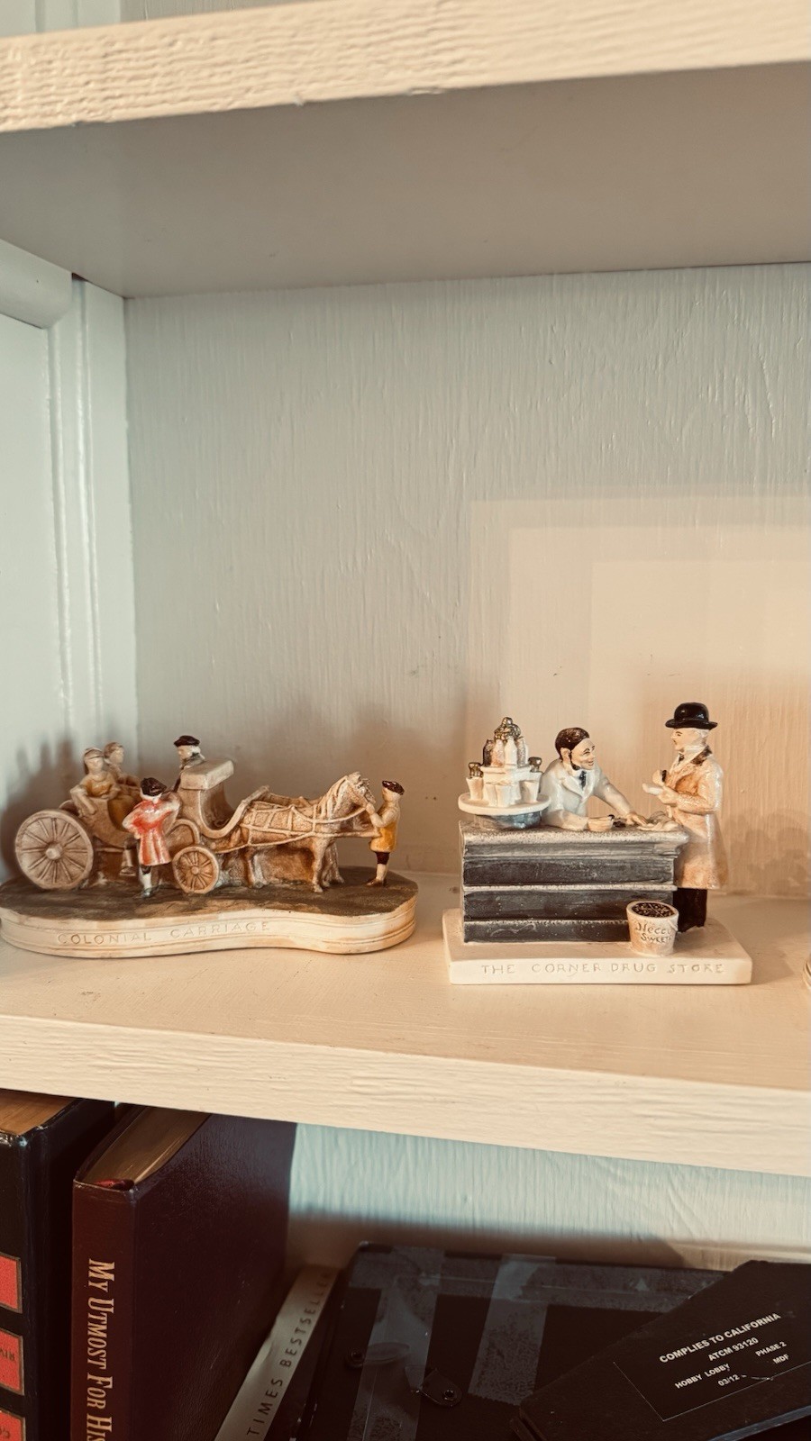 Sebastian Miniature Figurines Set of 7 Doctor, Grocery, Drug Store, Carriage