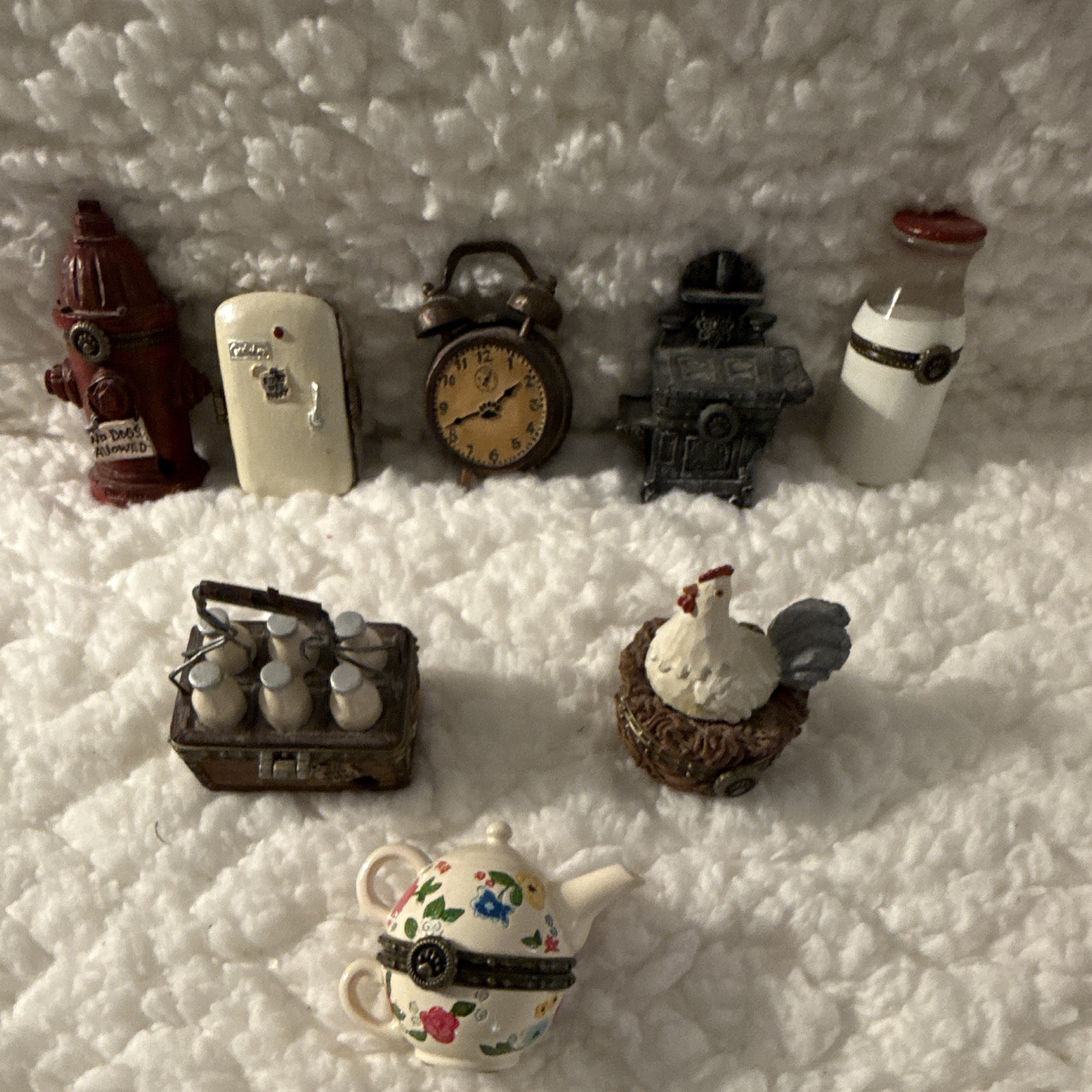 Boyds Bears & Friends Miniature Kitchen Figurines Lot of 7 Resin Handmade 2006
