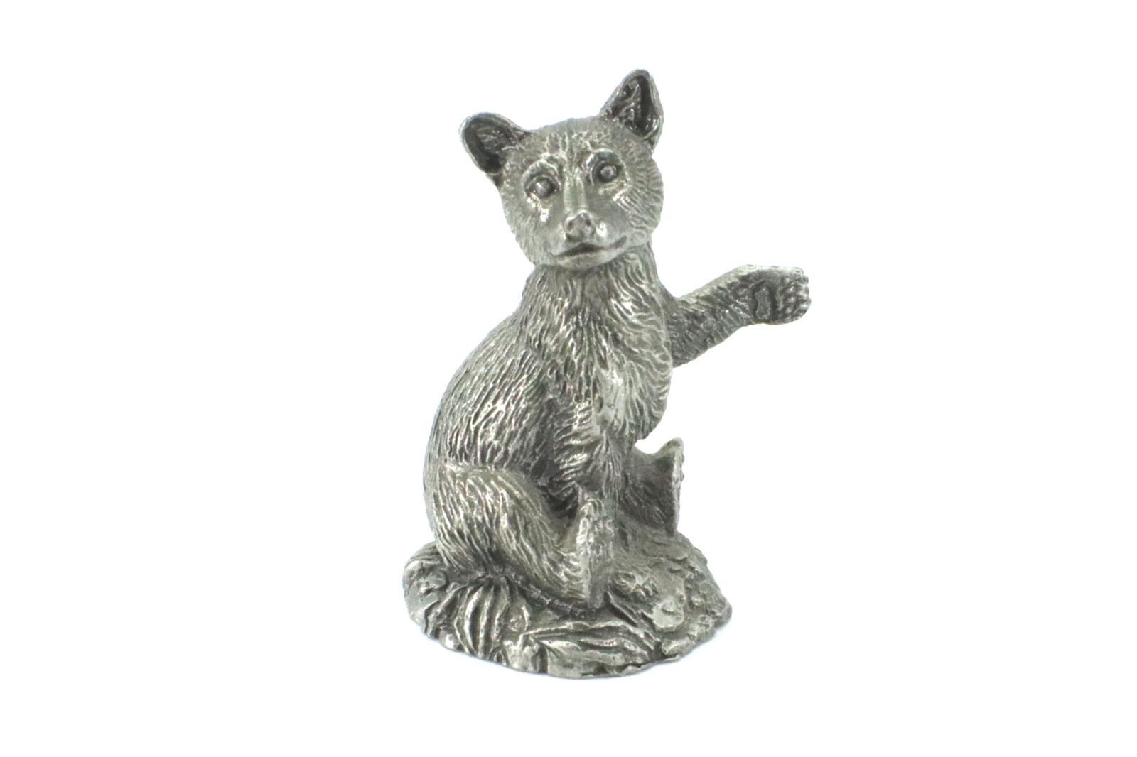 June Lunger Franklin Mint PEWTER BEAR CUB Woodland Animal 1981 Vintage Figurine