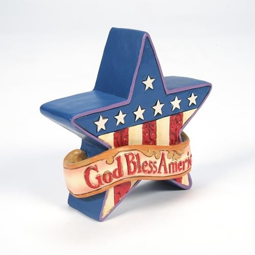 Jim Shore Heartwood Creek Patriotic Star America Miniature Figurine – Stone