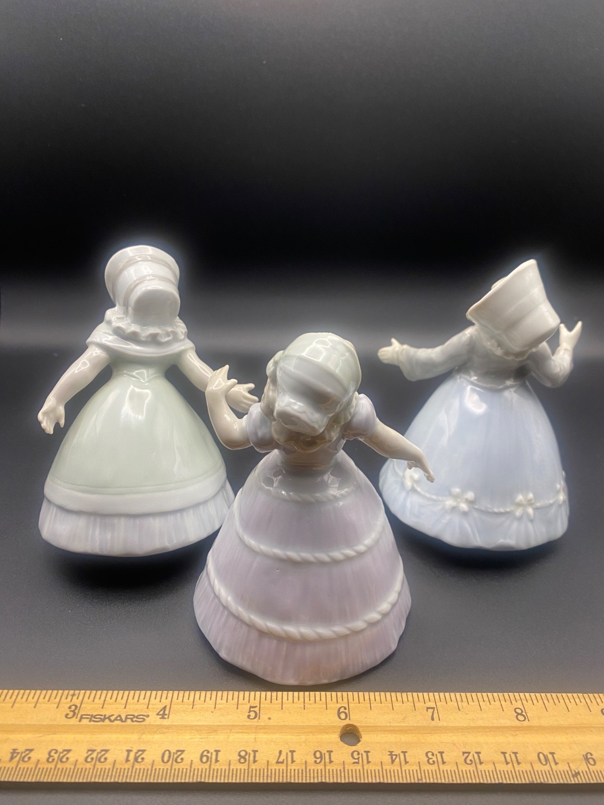 Gebruder Heubach LOT of 3 Dancing Girls group porcelain figurines Antique/0709