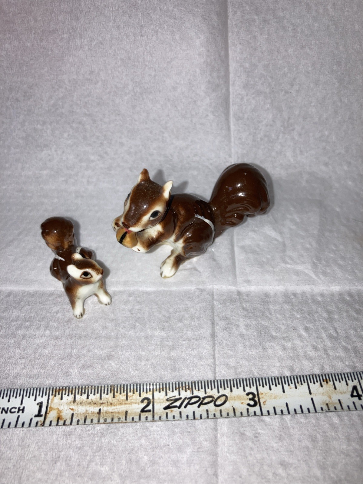 Vintage Ceramic Squirrel Family Porcelain Miniature Set 2