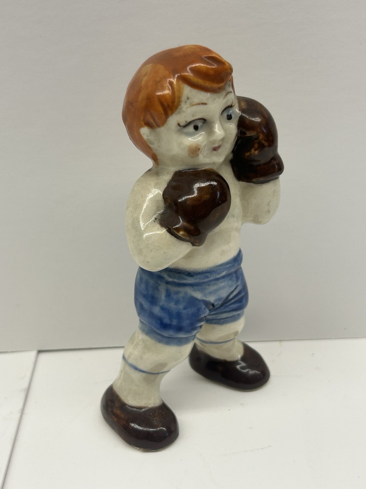 Vintage Ceramic Boxing Figure Occupied Japan