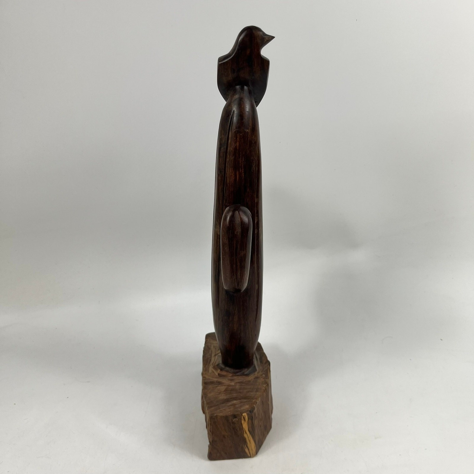 Vintage Mexican Ironwood Saguaro Cactus Bird Sculpture Hand Carved 15in Folk