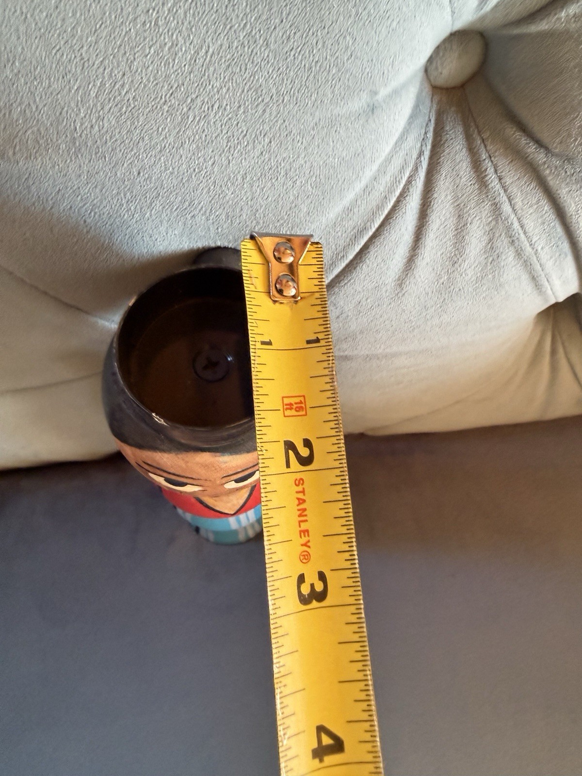 Primitive Wood ethnic peg Doll W/ Tea Lite Holder Hand Painted Collectible