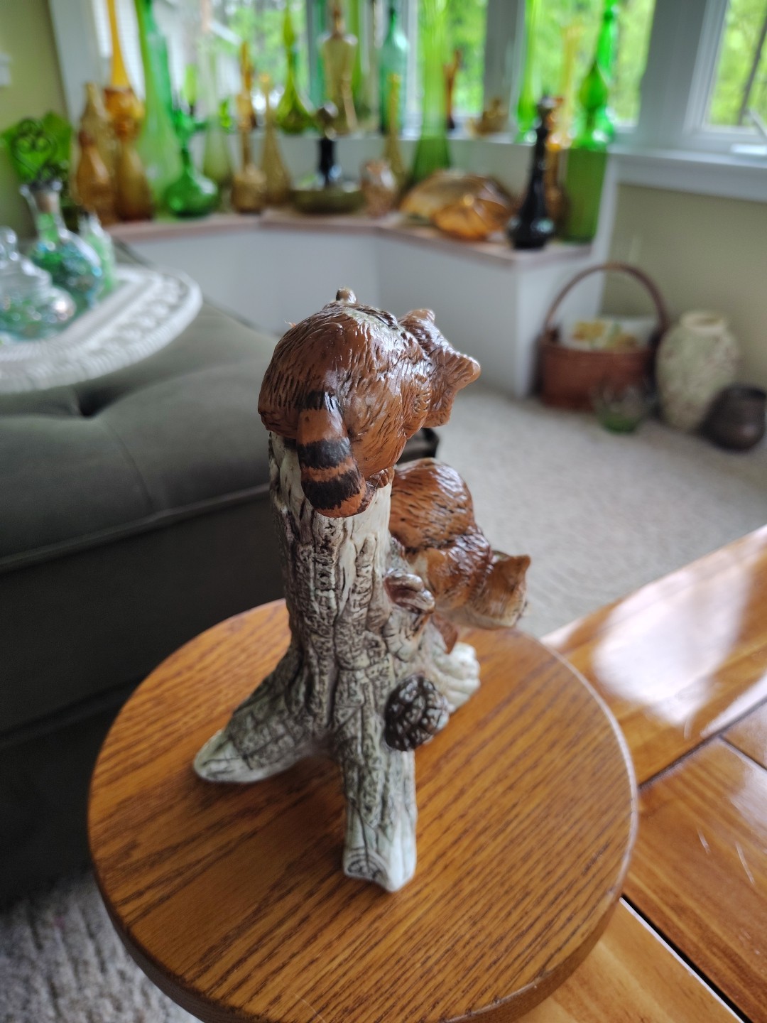 Masterpiece By Homco Ceramic Racoons Figurine