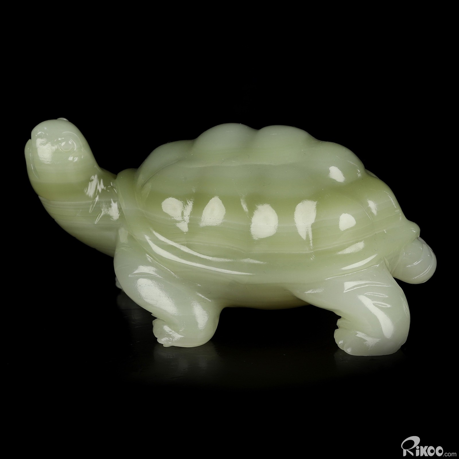 5.7″ Afghanistan Jade Hand Carved Crystal Turtle Sculpture, Crystal Healing