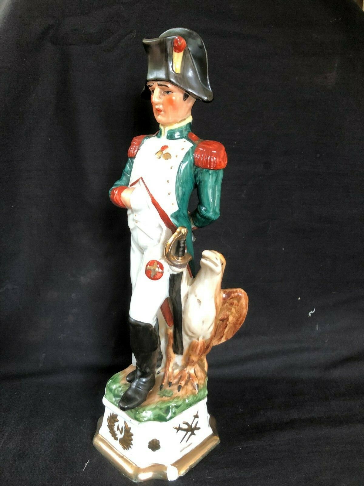 Naples Capodimonte Porcelain Figurine Napoleonic Hussar Soldier 32 cm
