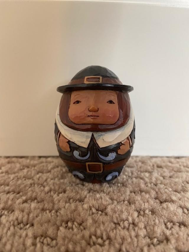 Jim Shore Pilgrim Thanksgiving Egg 2.5″ Tall FREE SHIPPING